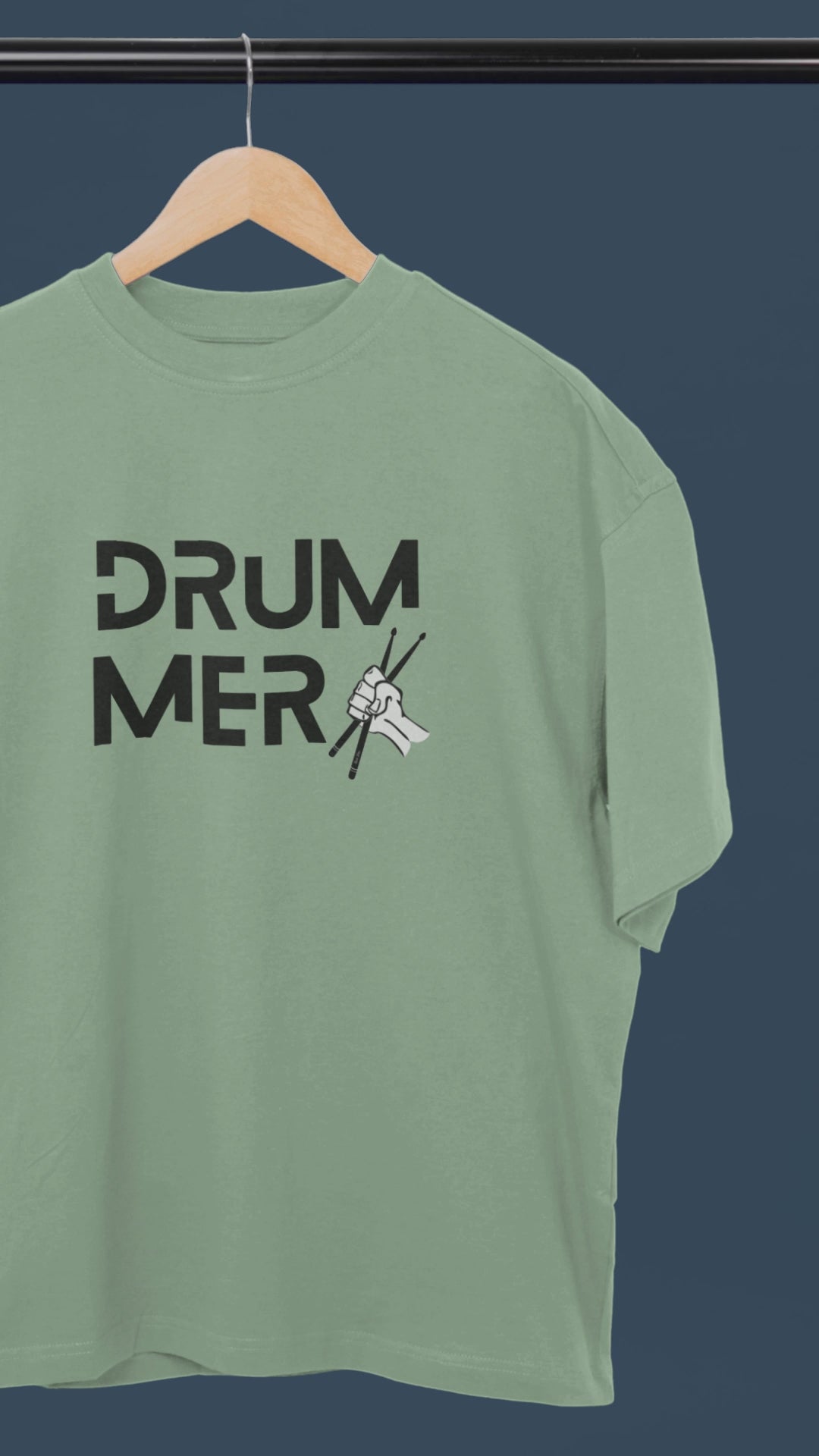Instrument Drum Oversized Tee - Jade